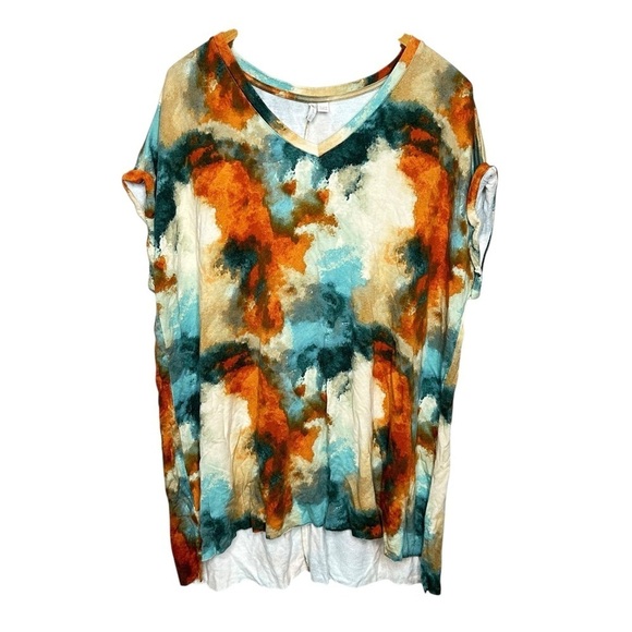 CATO Tie Dye Women’s V-Neck Multi-Colored Top Size 18/20W - Picture 1 of 6